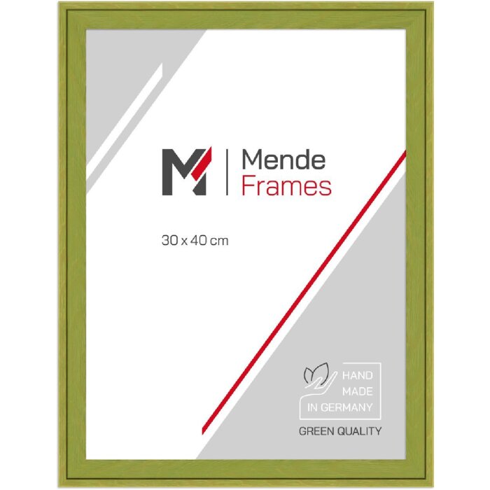 MendeFrames Houten fotolijst H120 groen gemarmerd 30x45 cm met antireflexglas