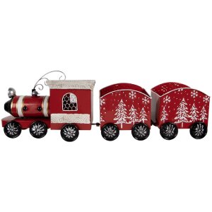 Clayre & Eef 5Y1383 Decoratie Trein 64x13x21 cm Kerstdecoratie