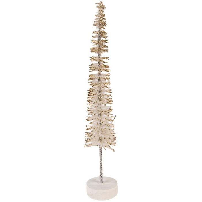 Clayre & Eef 66315BE Kerstboomdecoratie Ø 5x25 cm Beige-Goud