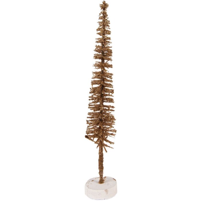 Clayre & Eef 66315BR Decoratie Kerstboom Ø 5x25 cm bruin-goud