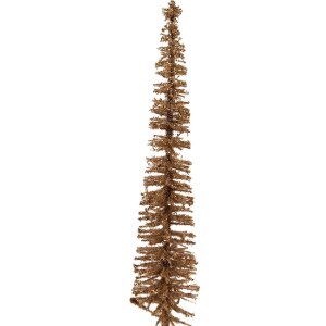 Clayre & Eef 66315BR Decoratie Kerstboom Ø 5x25 cm bruin-goud