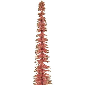 Clayre & Eef 66315P Kerstboomdecoratie Ø 5x25 cm Roze Gouden