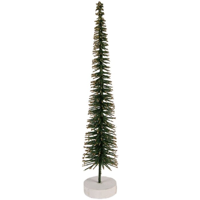 Clayre & Eef 66316GR Kerstboomdecoratie Ø 6x30 cm Groen Goud