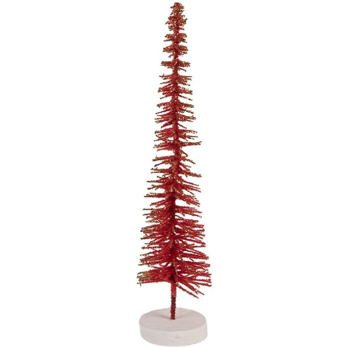 Clayre & Eef 66316R Kerstboomdecoratie Ø 6x30 cm Rood-Goud