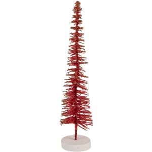 Clayre & Eef 66316R Kerstboomdecoratie Ø 6x30 cm Rood-Goud