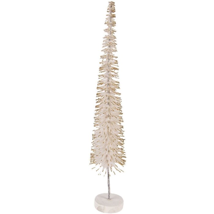 Clayre & Eef 66317BE Decoratieve Kerstboom Beige-Goud 8x40 cm