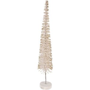 Clayre & Eef 66317BE Decoratieve Kerstboom Beige-Goud 8x40 cm