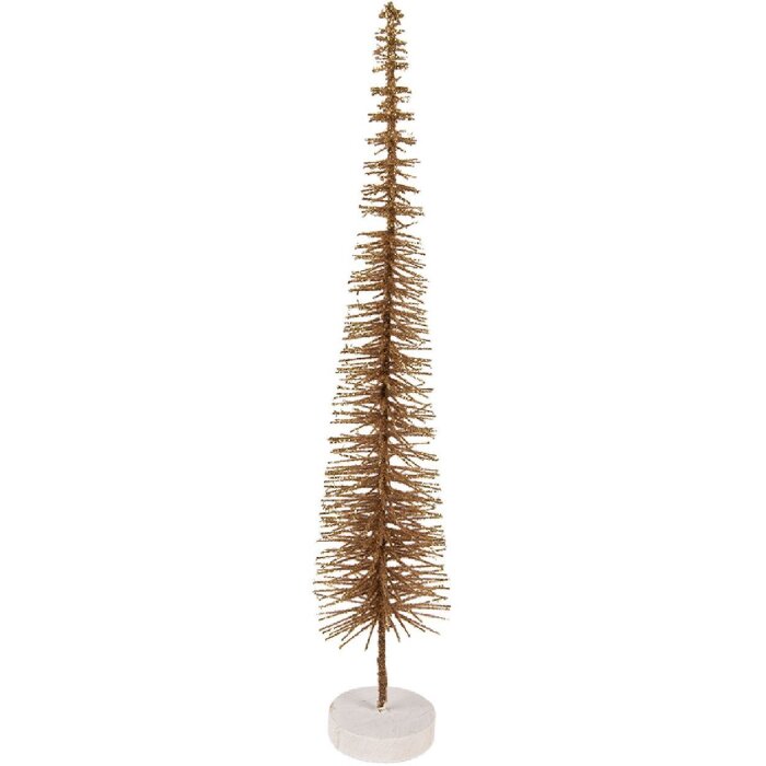 Clayre & Eef 66317BR Kerstboomdecoratie Ø 8x40 cm Bruin Goud