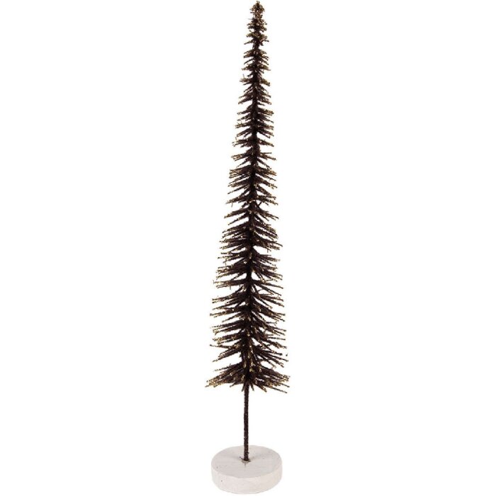 Clayre & Eef 66317CH Kerstboom Decoratie Ø 8x40 cm Bruin Goudkleurig
