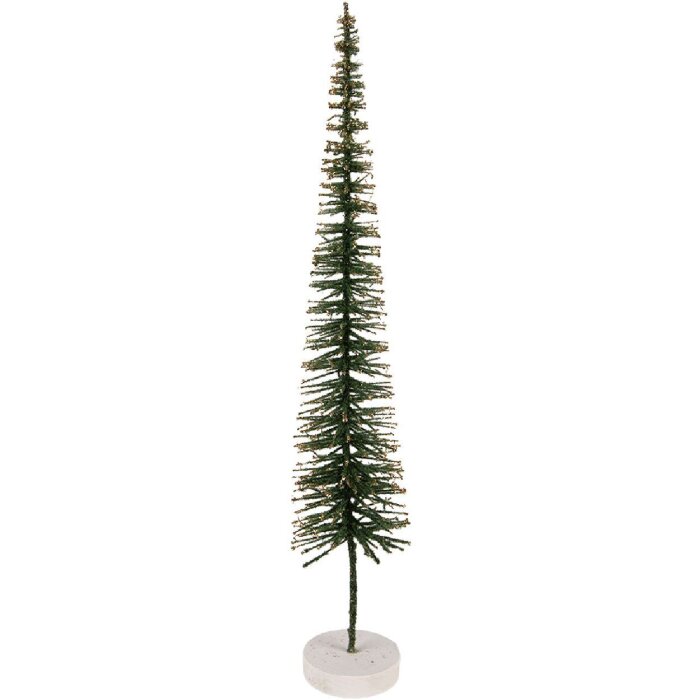 Clayre & Eef 66317GR Kerstboom Decoratie Groen-Goud 8x40 cm