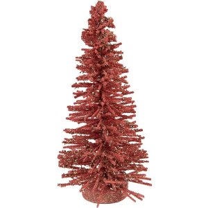 Clayre & Eef 66318P Kerstboom Roze Goud 14x25 cm