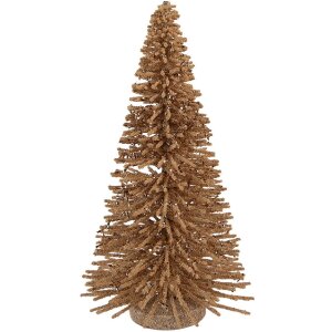 Clayre & Eef 66319BE Decoratieve Kerstboom Ø 17x30 cm Beige-Goud