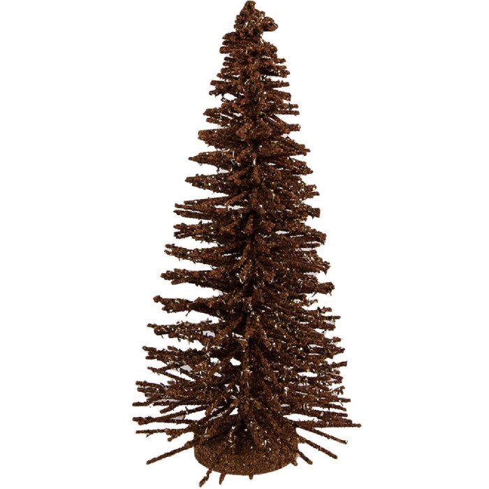 Clayre & Eef 66319BR Decoratieve Kerstboom Ø 17x30 cm Bruin-Goud