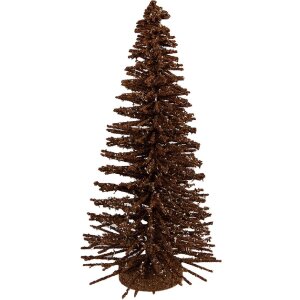Clayre & Eef 66319BR Decoratieve Kerstboom Ø 17x30 cm Bruin-Goud