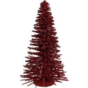 Clayre & Eef 66319R Kerstboom Decoratie Rood Goud 17x30 cm