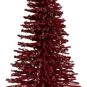Clayre & Eef 66319R Kerstboom Decoratie Rood Goud 17x30 cm