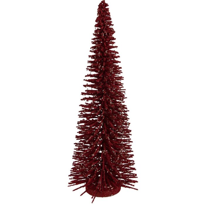 Clayre & Eef 66320R Decoratieve Kerstboom Rood-Goud 20x50 cm