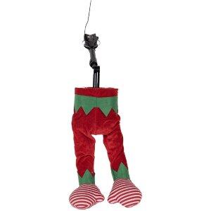 Clayre & Eef Kerstdecoratie Elfbeinen Rood-Groen 21x13x59 cm 3-stukset