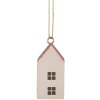 Clayre & Eef 6H2464 Decoratieve Hanger Huis 3x3x6 cm Wit Rood