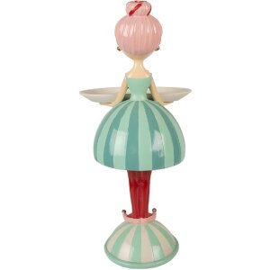 Clayre & Eef Decoratie Kind met Schaal 18x16x38 cm Blauw/Wit