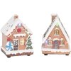 Clayre & Eef Dekohuisjes met LED - Set van 17 stuks - 9x8x13 cm