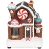 Clayre & Eef Kerstdecoratie Huis met LED, 15x11x19 cm, bruin-wit
