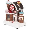 Clayre & Eef Kerstdecoratie Huis met LED, 15x11x19 cm, bruin-wit