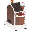 Clayre & Eef Kerstdecoratie Huis met LED, 15x11x19 cm, bruin-wit