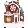 Clayre & Eef Kerstdecoratie Huis met LED, 15x11x19 cm, bruin-wit