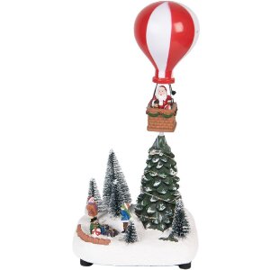 Clayre & Eef 6PR5870 Decoratieve Kerstbomen met LED Groen Wit 17x13x32cm