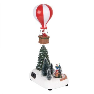 Clayre & Eef 6PR5870 Decoratieve Kerstbomen met LED Groen Wit 17x13x32cm