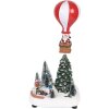 Clayre & Eef 6PR5870 Decoratieve Kerstbomen met LED Groen Wit 17x13x32cm