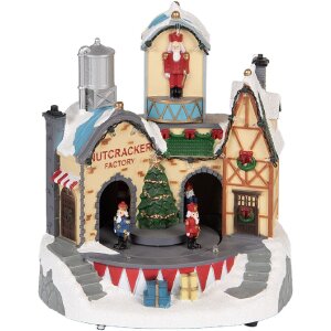 Clayre & Eef 6PR5871 Decoratiehuis met LED 20x17x23 cm Wit Bruin