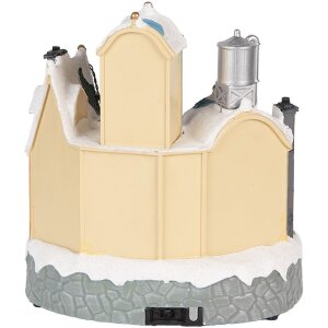 Clayre & Eef 6PR5871 Decoratiehuis met LED 20x17x23 cm Wit Bruin