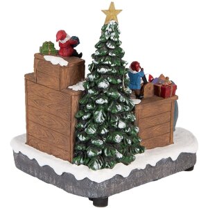 Clayre & Eef 6PR5872 Decoratie Kerstman met LED 20x16x20 cm