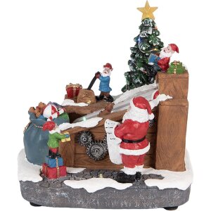 Clayre & Eef 6PR5872 Decoratie Kerstman met LED 20x16x20 cm