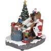 Clayre & Eef 6PR5872 Decoratie Kerstman met LED 20x16x20 cm