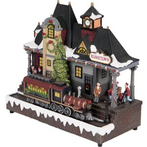 Clayre & Eef 6PR5873 Decoratie-trein met LED 32x16x30 cm Kerstdecoratie