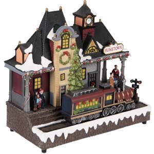 Clayre & Eef 6PR5873 Decoratie-trein met LED 32x16x30 cm Kerstdecoratie