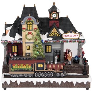Clayre & Eef 6PR5873 Decoratie-trein met LED 32x16x30 cm Kerstdecoratie
