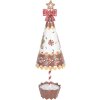 Clayre & Eef 6Y5803 Decoratie Kerstboom Ø 11x37 cm Bruin Wit