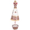 Clayre & Eef 6Y5803 Decoratie Kerstboom Ø 11x37 cm Bruin Wit
