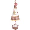 Clayre & Eef 6Y5803 Decoratie Kerstboom Ø 11x37 cm Bruin Wit