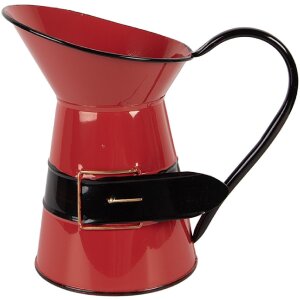 Clayre & Eef Dekoratieve Krug, IJzer, Rood/Zwart, 19x12x18 cm