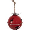 Clayre & Eef Kerstdecoratieve Klingel Rood Zilverkleurig 24x28 cm
