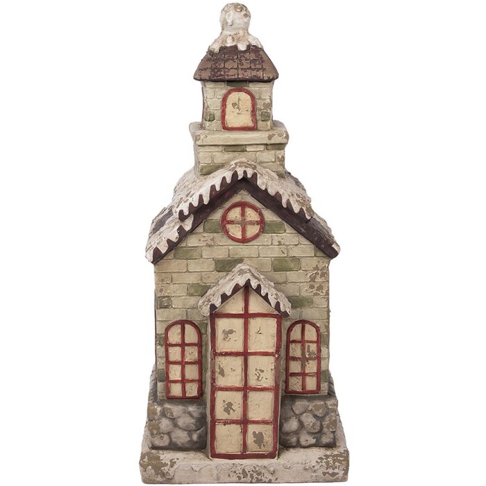 Clayre & Eef 5MG0070 Decoratie Huis 36x30x80 cm Groen Beige