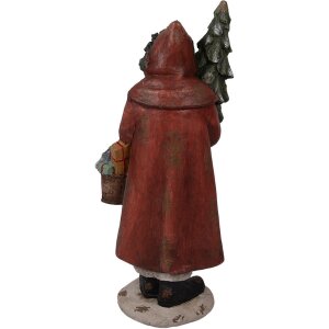 Clayre & Eef Kerstman-figuur 39x30x93 cm Rood-Groen Landhuisstijl