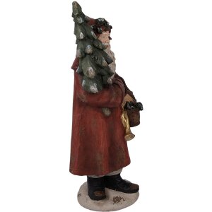 Clayre & Eef Kerstman-figuur 39x30x93 cm Rood-Groen Landhuisstijl