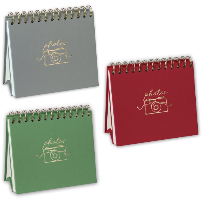 ZEP Spirale fotolijstalbum zelfklevend 20 bladen Rood Groen Grijs 10x15 13x19