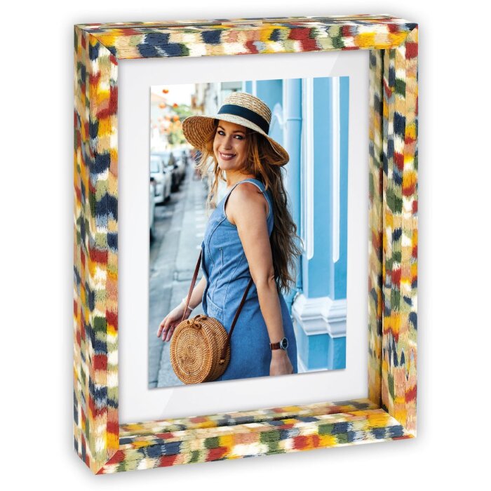 ZEP Houten Fotolijst Recife Kleurrijk Zwevend Glas Dubbelzijdig